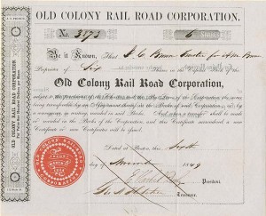 Old Colony Rail Road Corporation - Stock Certificate